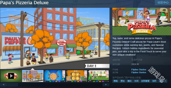 老爹披萨店豪华版Steam页面上线 发售日待定 老爹披萨店豪华版Steam页面上线 发售日待定