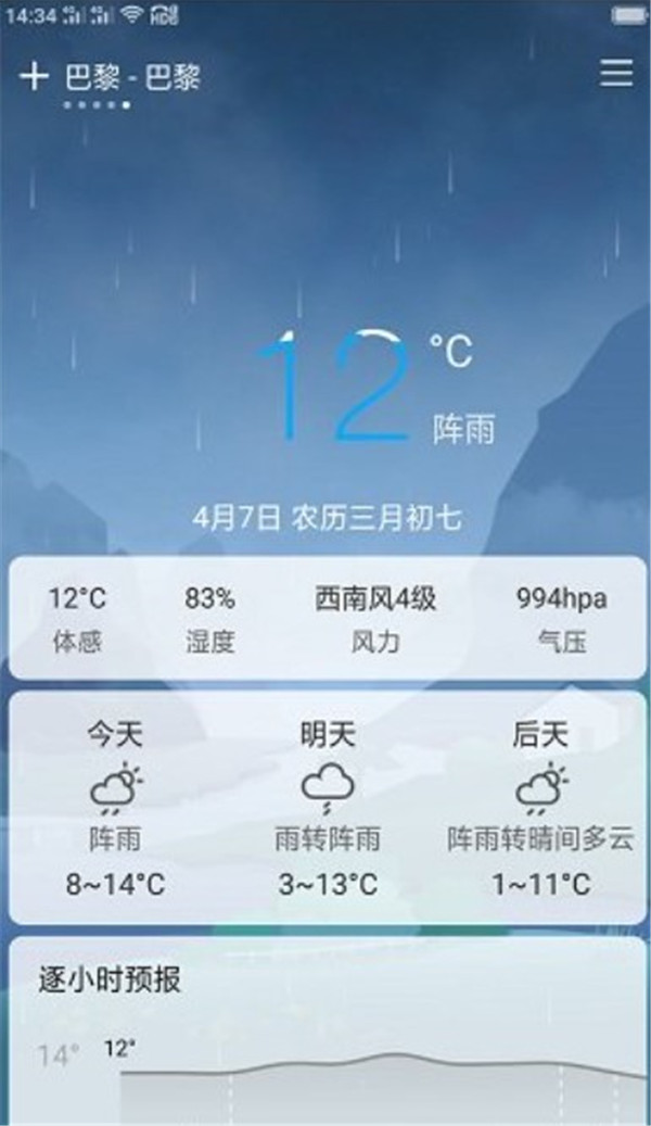 时时天气预报