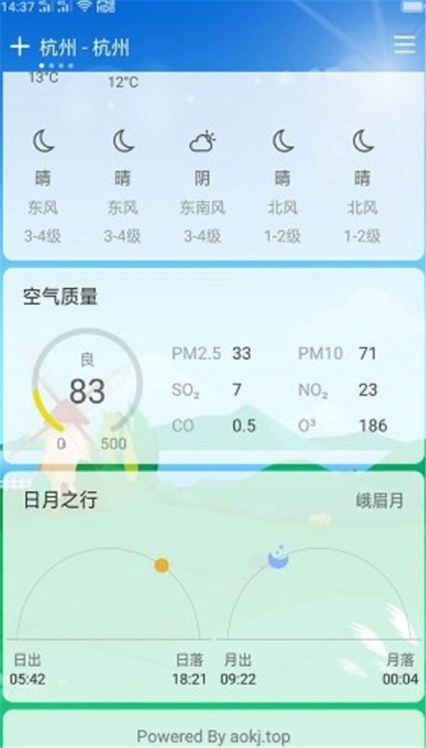 时时天气预报