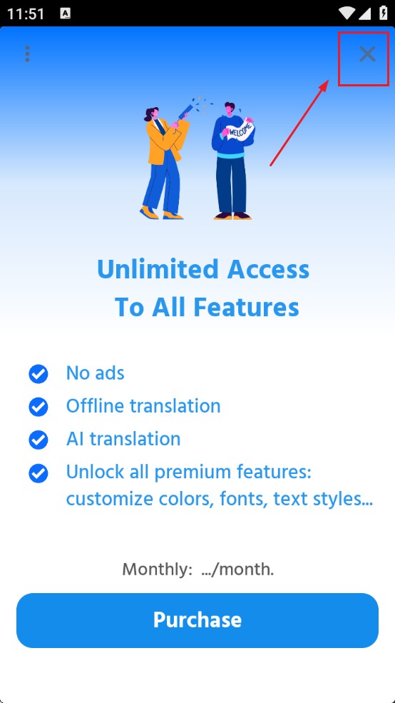 tap translate screen